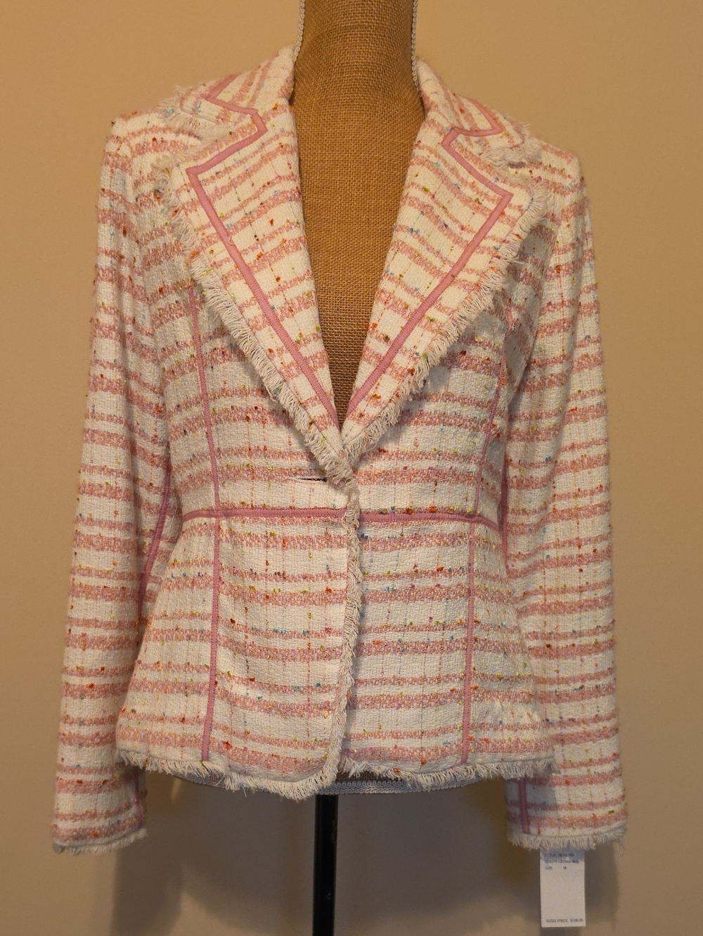 True Meaning Pink and Cream Blazer Jacket